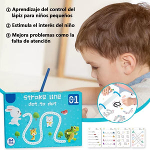 TRAZADO MÁGICO MONTESSORI™- 📒✍️ Cuaderno reutilizable mejora la escritura👦👧