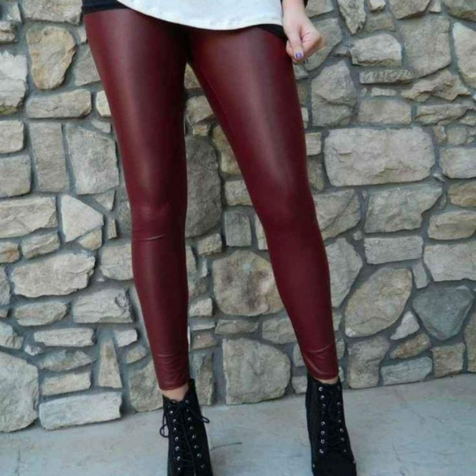 LEGGINGS EFECTO CUERO ALTA CALIDAD - Interior polar de carnero