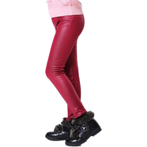 LEGGINGS PARA NIÑAS EFECTO CUERO ALTA CALIDAD - Interior polar de carnero