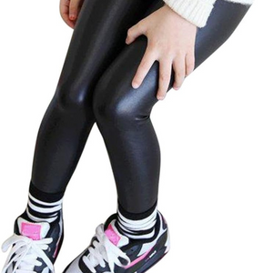 LEGGINGS PARA NIÑAS EFECTO CUERO ALTA CALIDAD - Interior polar de carnero